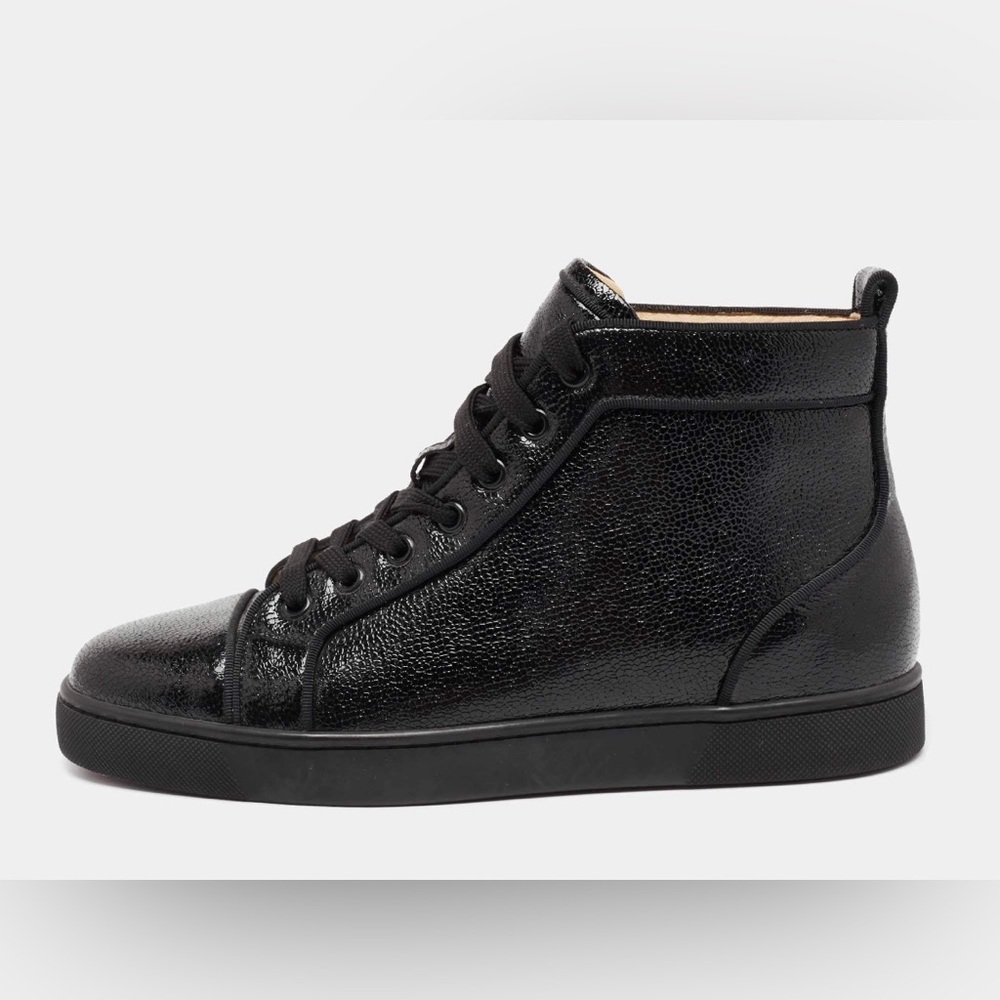 Christian Louboutin-Black Leather High-Top Sneakers-Excellent condition! Sz 40
